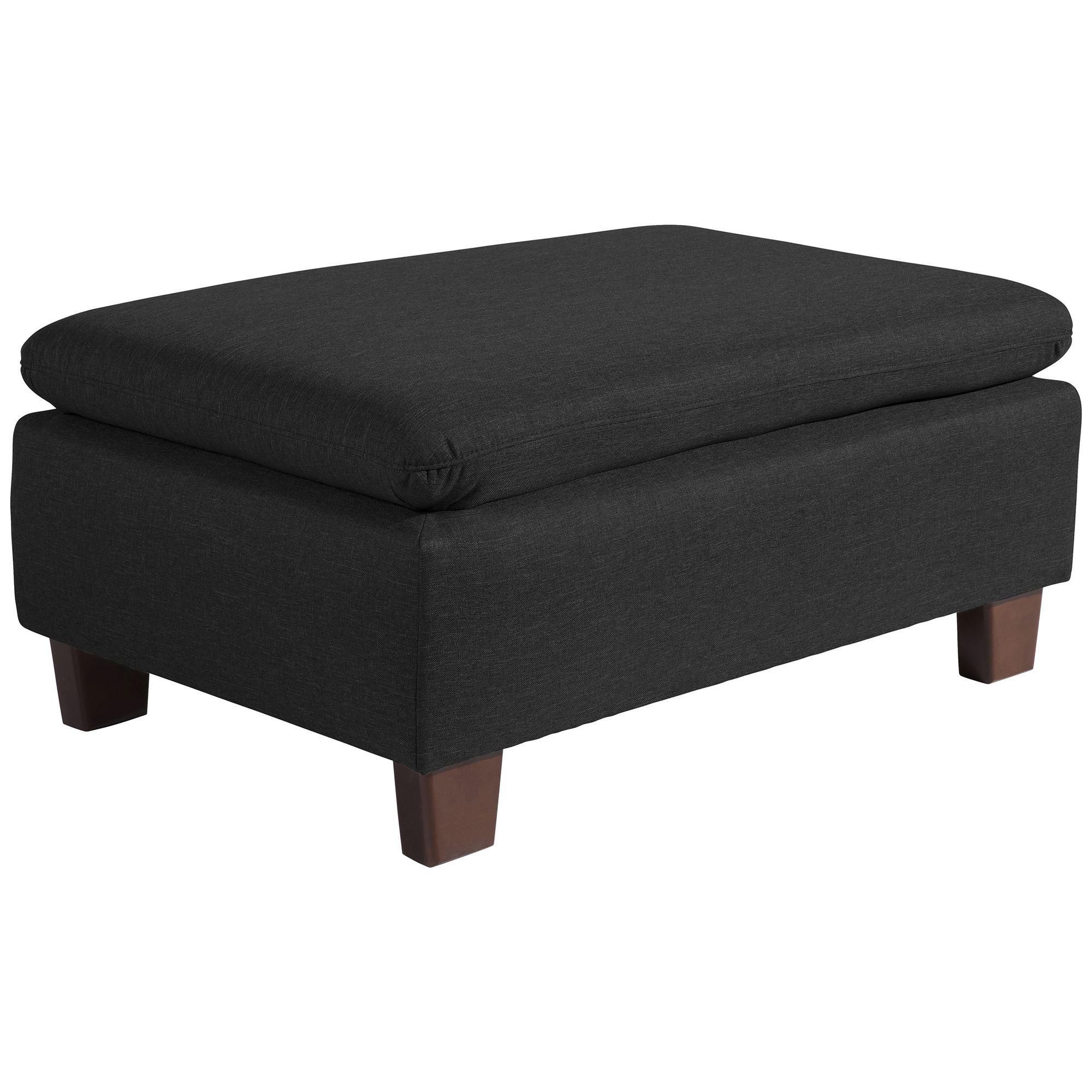POLSTERHOCKER Kaylil Flachgewebe schwarz - Schwarz, Kunststoff (90/43/60cm) - 58aufmkessel