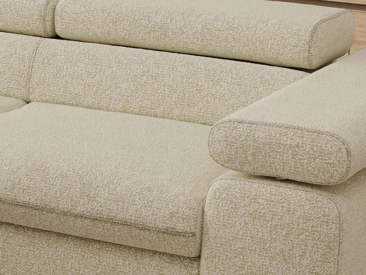 ECKSOFA PABLO L Creme Struktur - Links Seite mit T25 Topper - Creme/Schwarz, Textil/Metall (208/273cm) - MKS