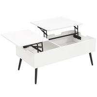COUCHTISCH Spanplatte Metall Weiß - Schwarz/Weiß, Holzwerkstoff/Metall (100/50/43.6cm) - HOMCOM