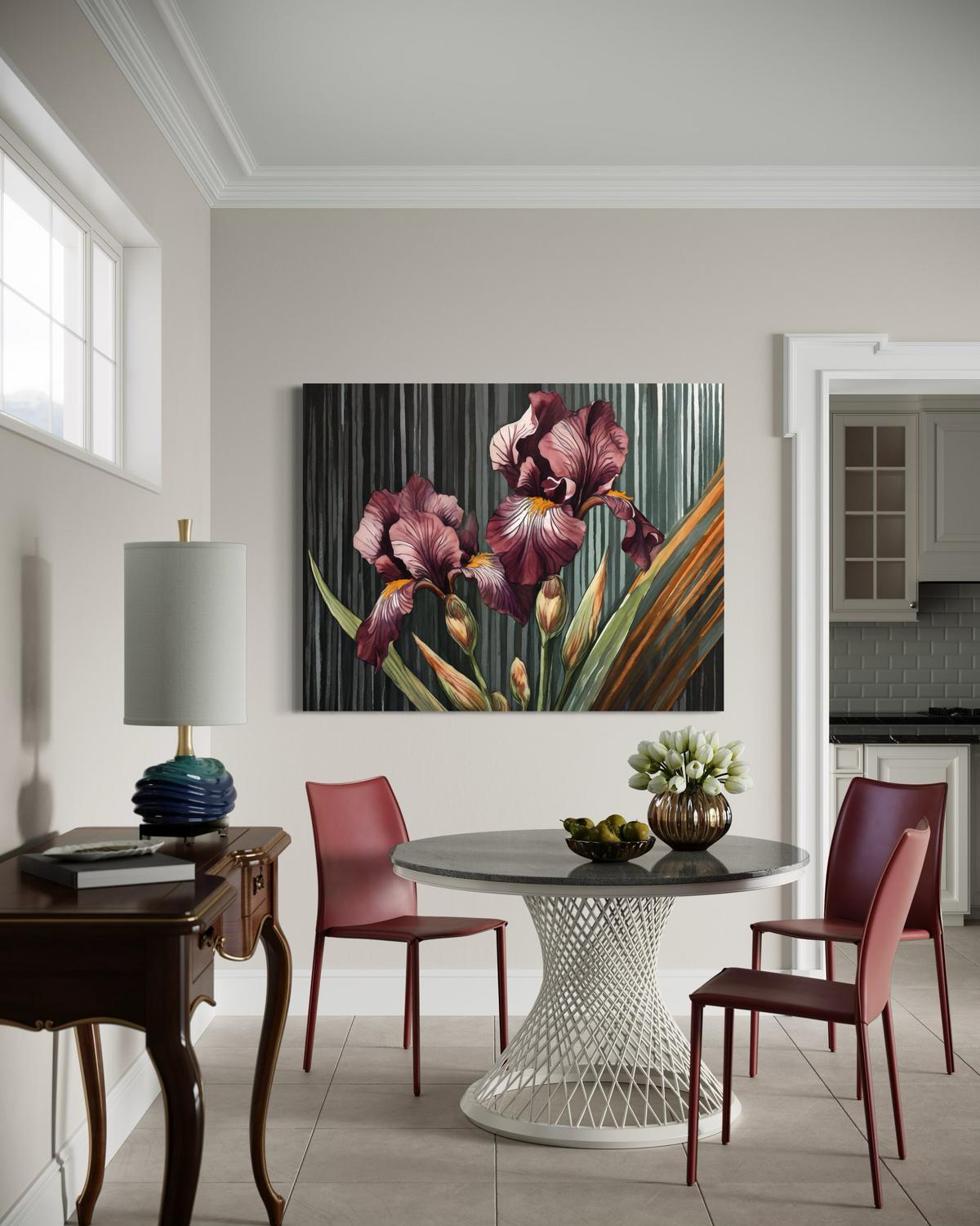 WANDBILD blumen abstraktion - Rot, Textil (60/40cm) - Feeby