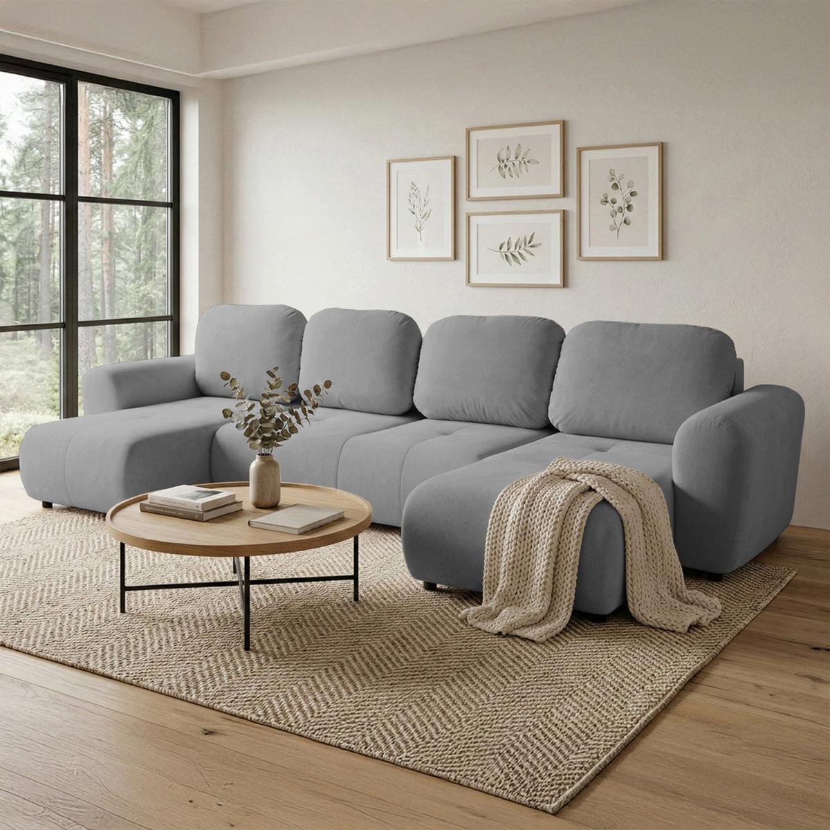 WOHNLANDSCHAFT Olido Grau - Grau, Kunststoff/Textil (315/82/150cm) - Selsey