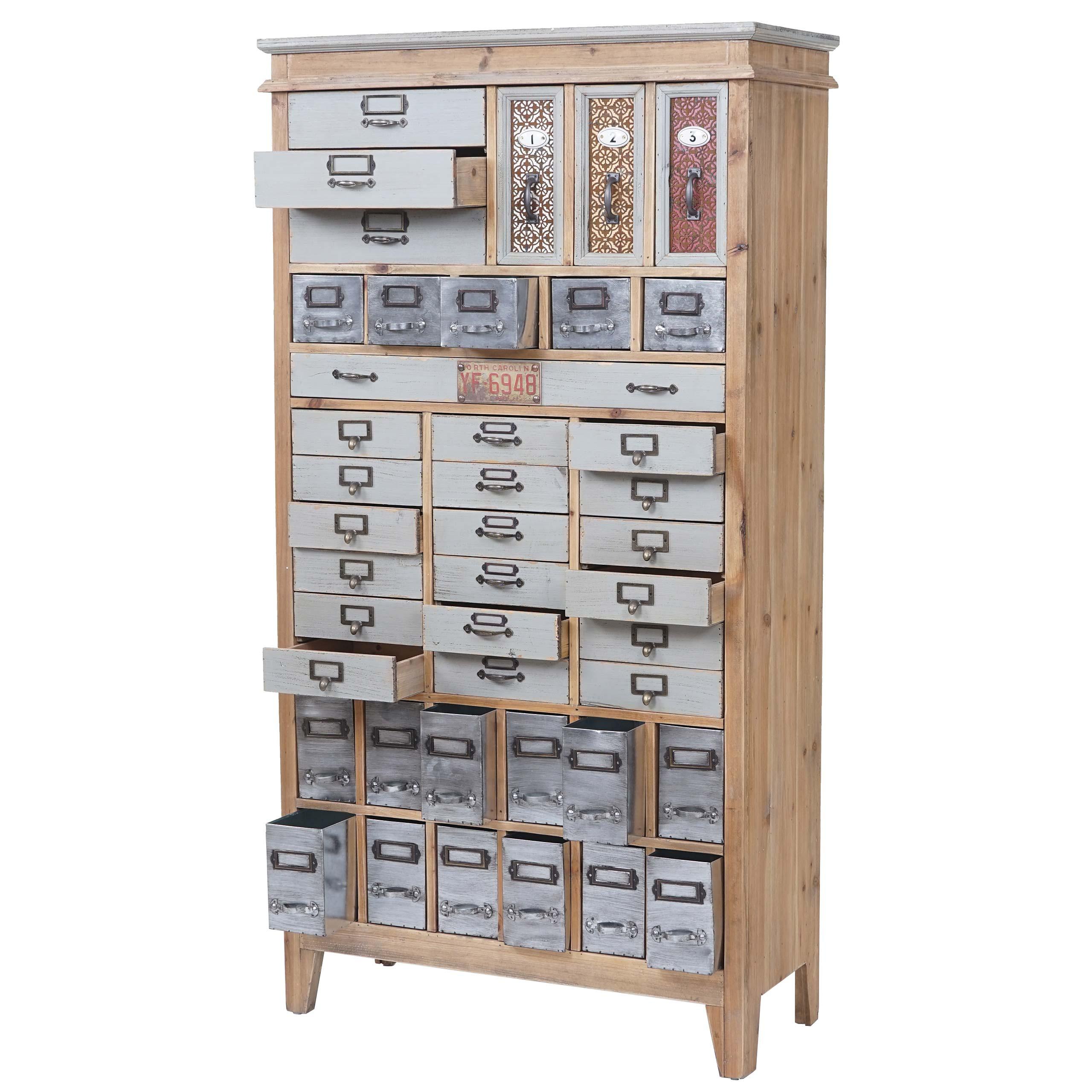 APOTHEKER-SCHRANK Multicolor - Multicolor, Holz (81/152/34cm) - MCW