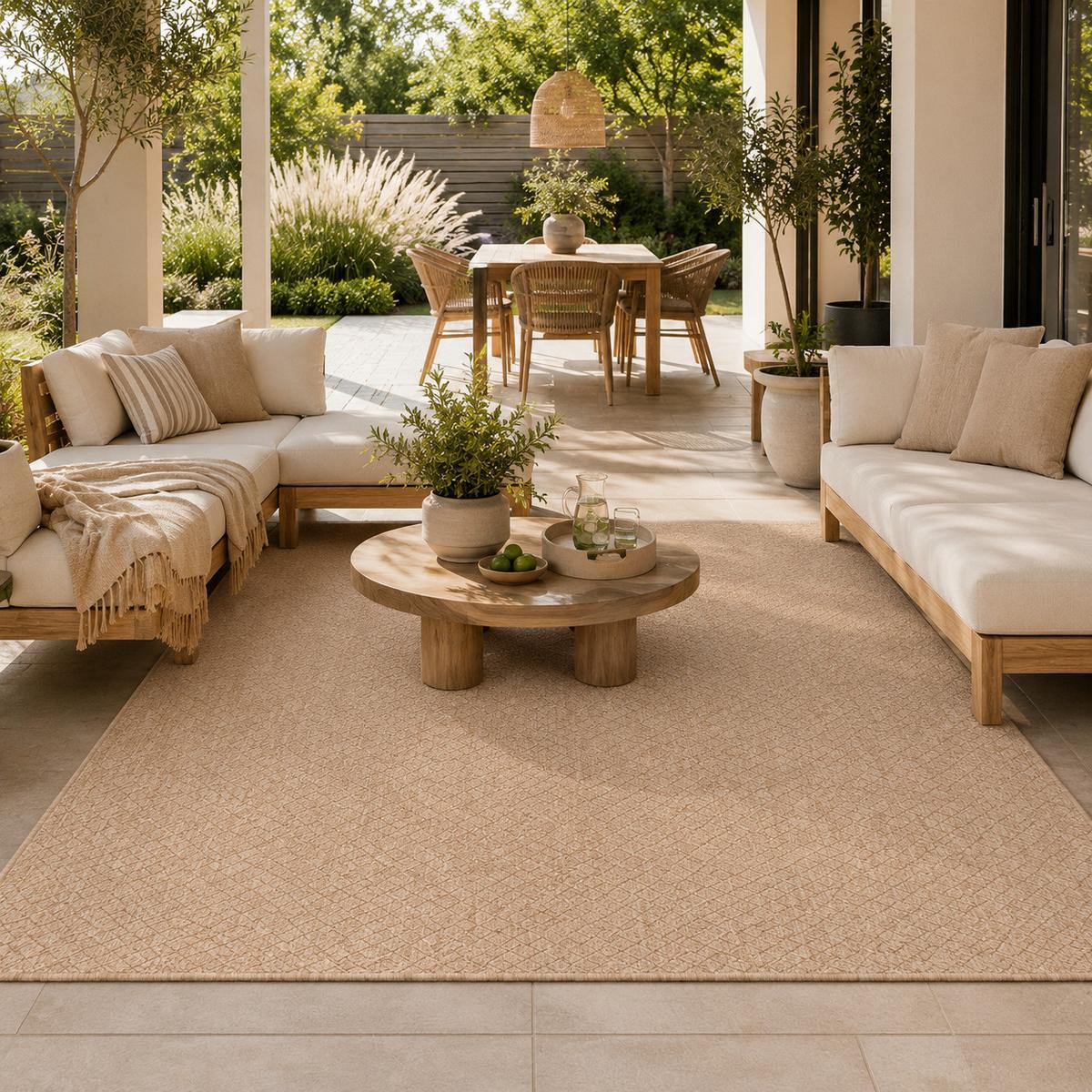 IN- & OUTDOOR FLACHGEWEBE TEPPICH PORTO MELIERT - Beige, Textil (80/160cm) - Snapstyle