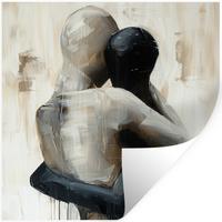 WANDTATTOO Abstrakt - Liebe - Schwarz und weiß - Modern Wanddeko 50x50 cm - Schwarz, Kunststoff (50/50/0.1cm) - MuchoWow