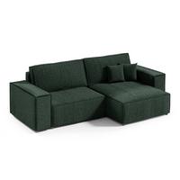 ECKSOFA Isaac 3 Sitzplätze Tannengrün - Grün, Holz (257/148cm) - Petits-meubles