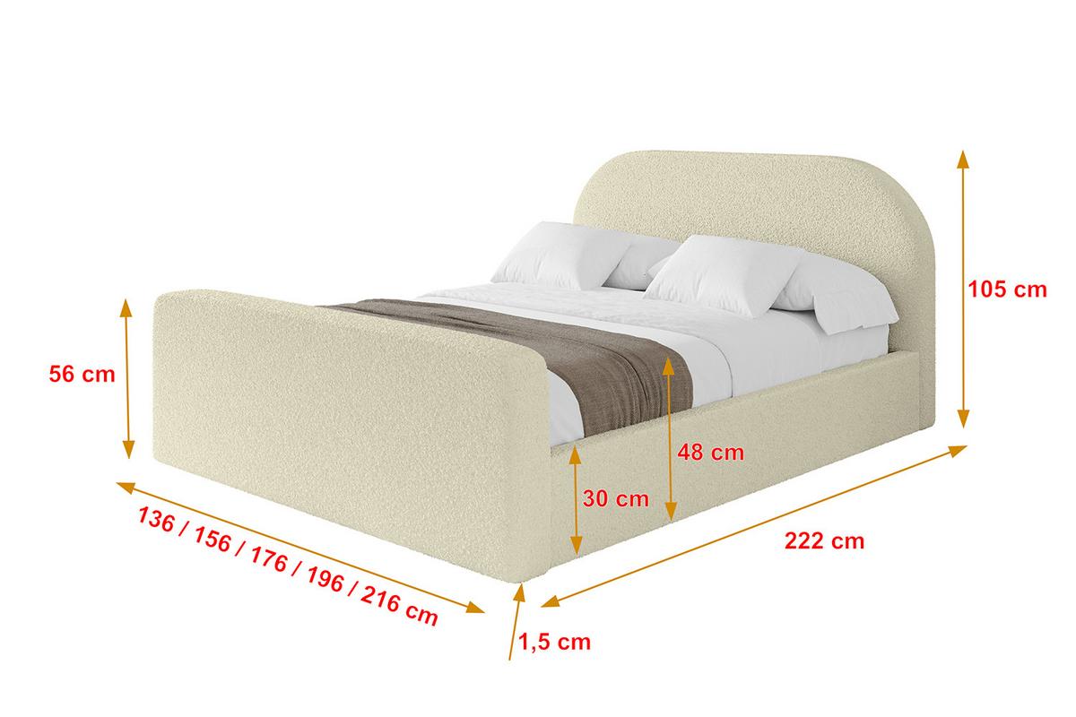 POLSTERBETT mit Bettkasten, Fußteil und Lattenrost, Boxbett ohne Matratze - TIVON-Z 180x200 Beige - Taupe, Holzwerkstoff/Textil (180/200cm) - ALTDECOR