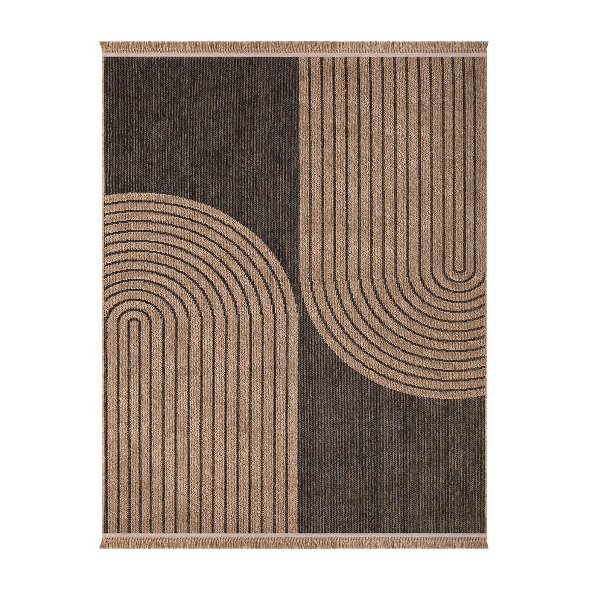 OUTDOORTEPPICH Blatt Anthrazit 160 x 220 cm - Anthrazit, Kunststoff (160/220cm) - TT Home