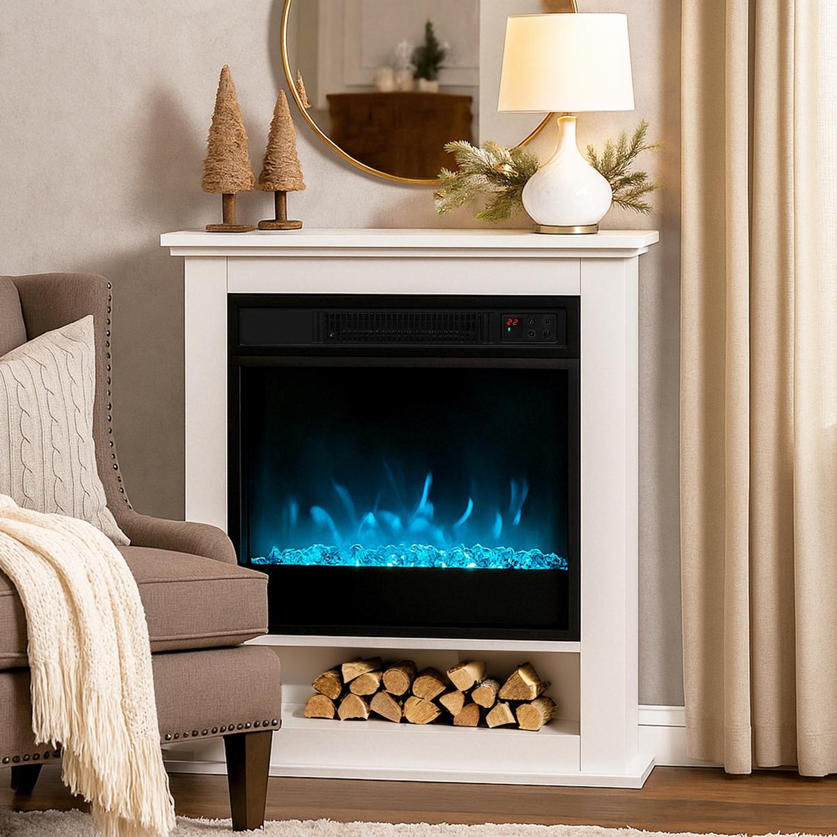 ELEKTROKAMIN Metall Spanplatte Weiß - Weiß, Metall (20/72.5/62.5cm) - HOMCOM