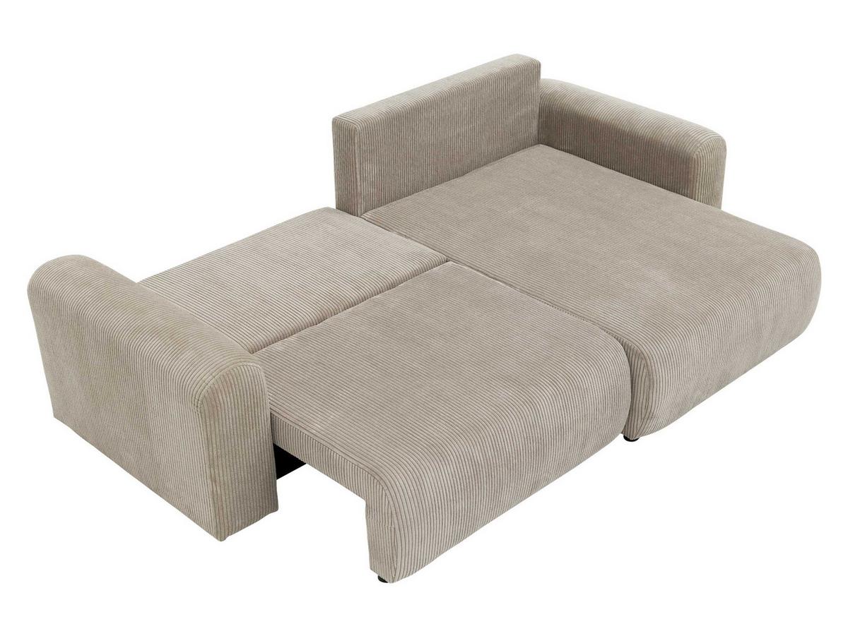 ECKSOFA Floryn L Cord - Schwarz/Naturfarben, Holz/Kunststoff (245/145cm) - MIRJAN24