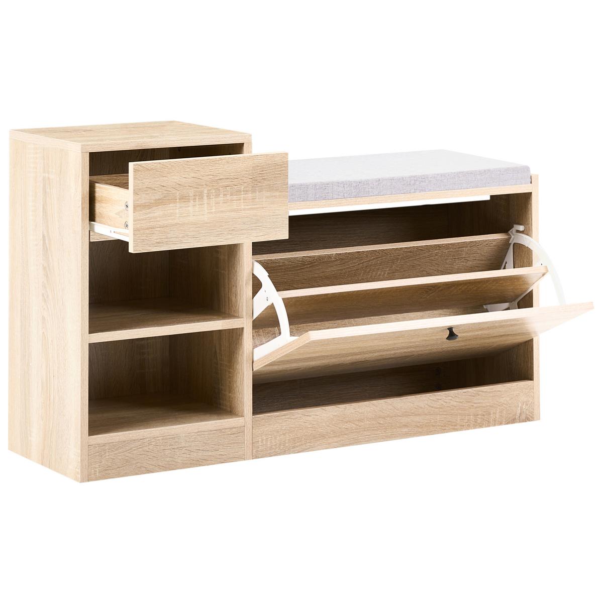SCHUHSCHRANK Hellbraun Regina - Hellbraun/Braun, Holzwerkstoff (96/57/30cm) - Beliani