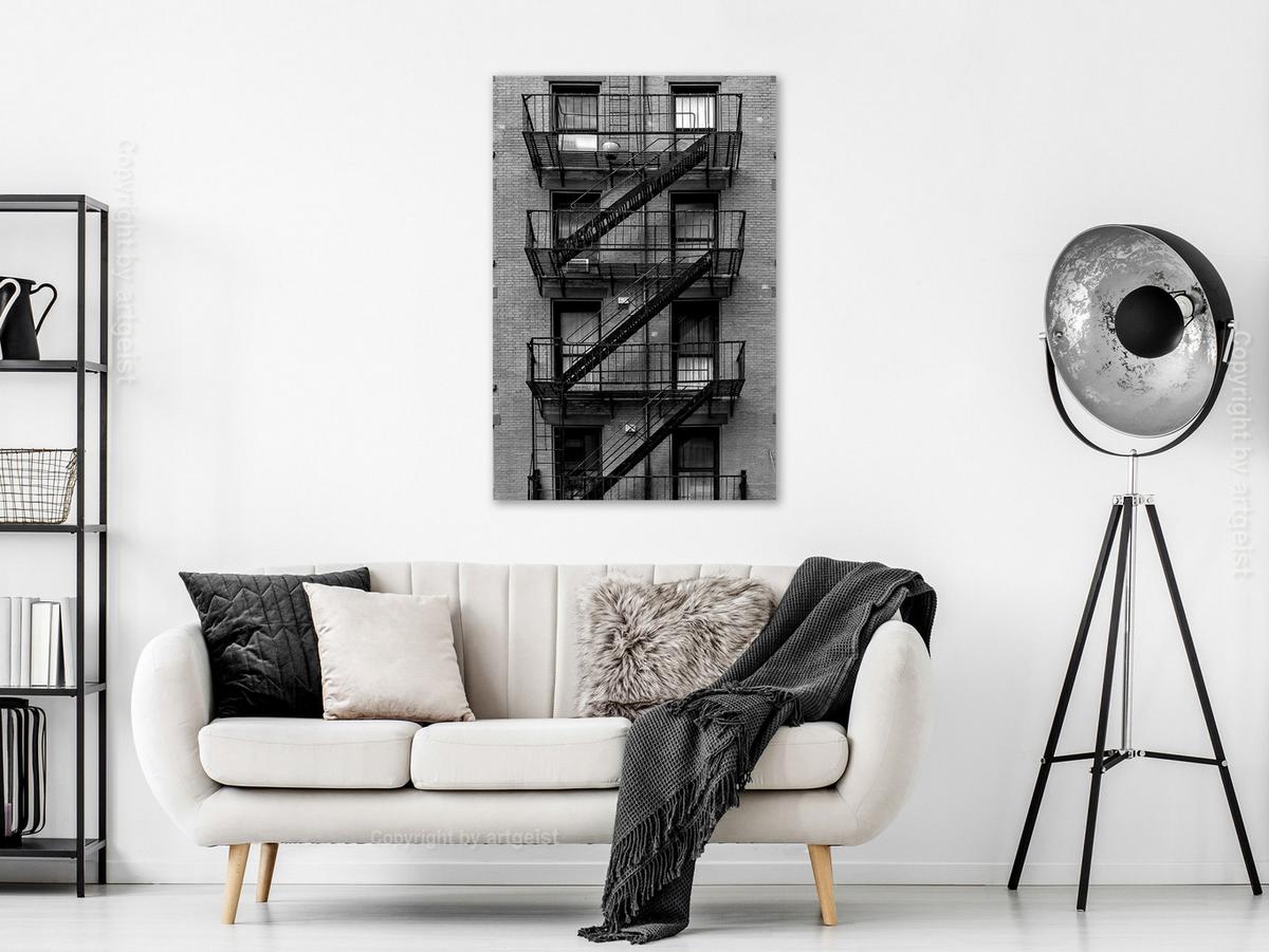 KUNSTDRUCK Schwarz-Weiß 40/60 cm - Schwarz, Textil (40/60cm) - KUNSTLOFT