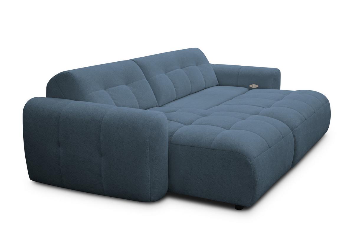 ECKSOFA LUMERO 4-Sitzer LINKS, marineblau - Blau/Schwarz, Holz/Textil (275/166cm) - Courtois Laville