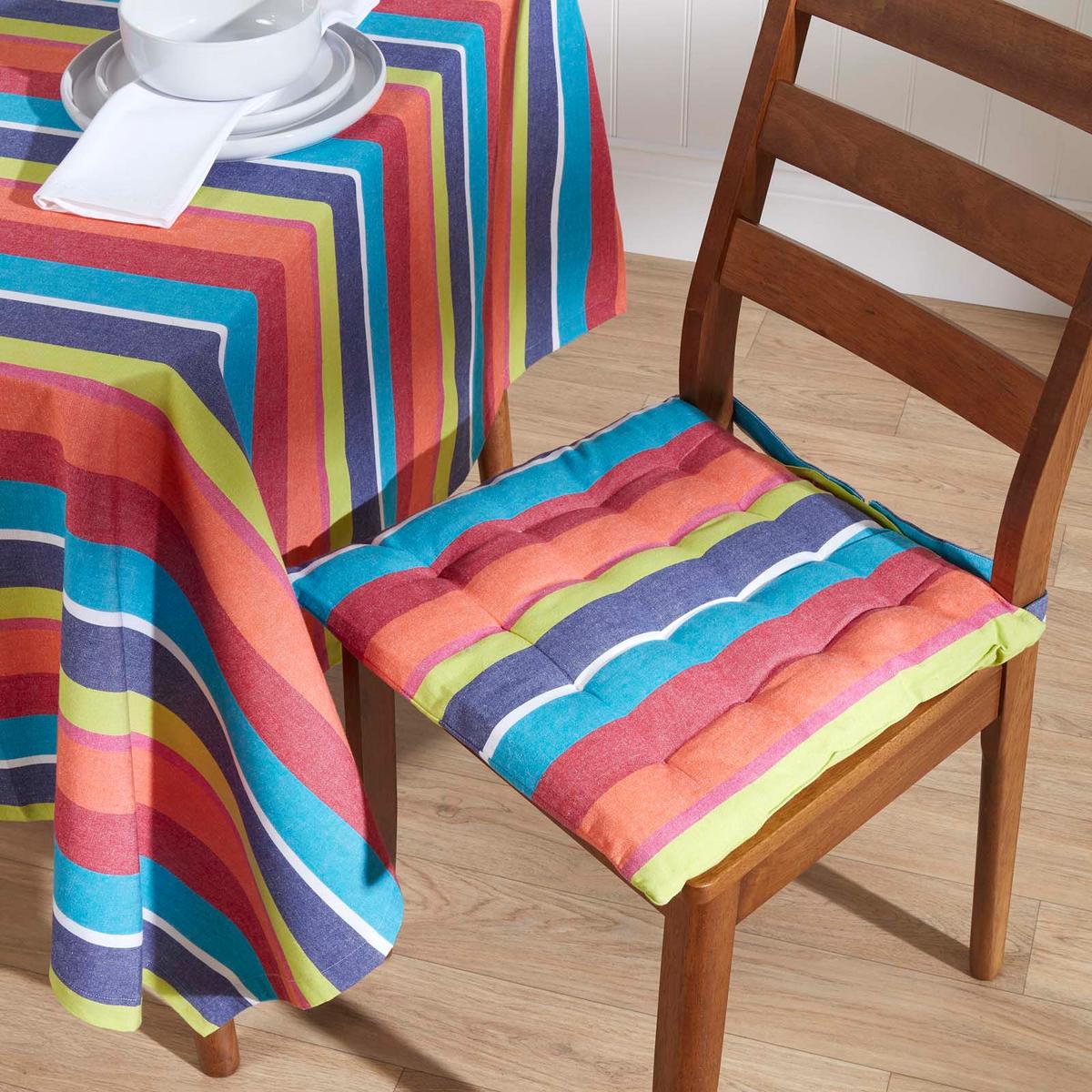 STUHLKISSEN bunt gestreift 40/40/5 cm - Multicolor, Textil (40/40/5cm) - Homescapes