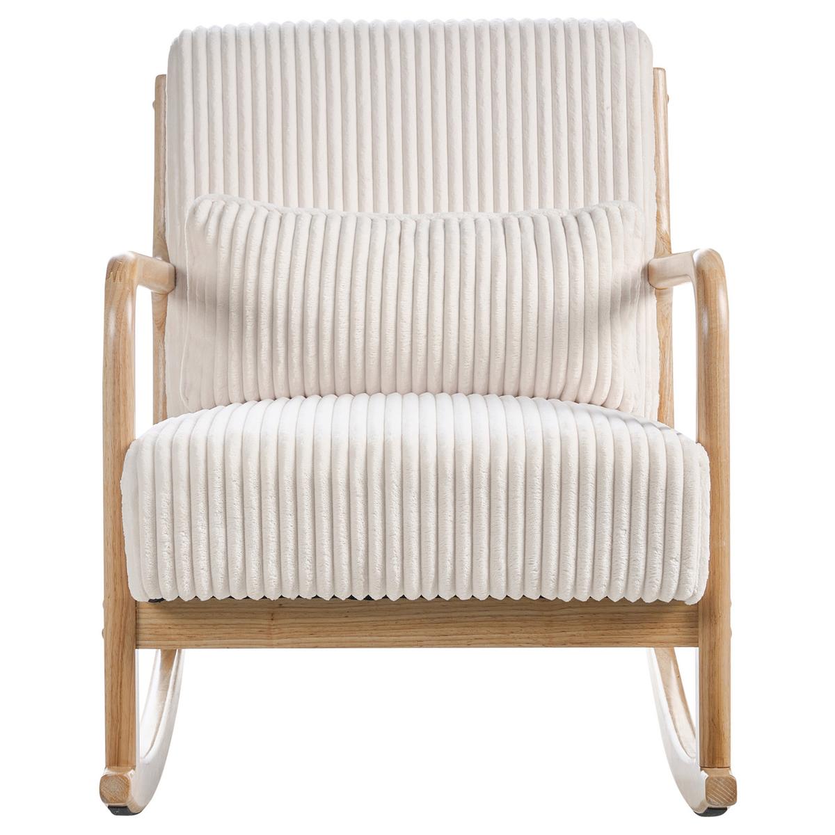SCHAUKELSESSEL Hellbraun Sorsele - Hellbraun/Weiß, Textil (65/79/81cm) - Beliani