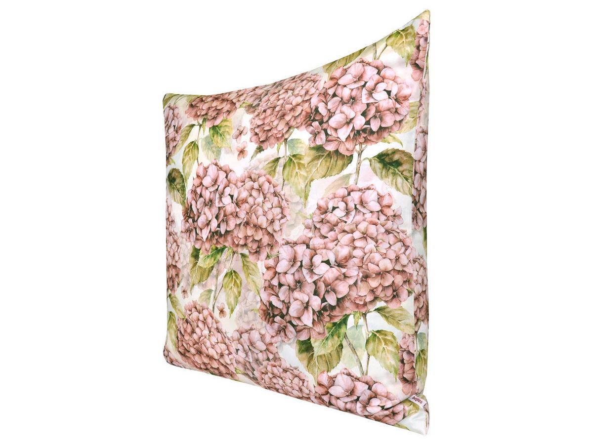 KISSENHÜLLE Landlust-Hortensie burgundy-rose 60/60 cm - Hellrosa/Dunkelrosa, Textil (60/60cm) - beties Heimtextil