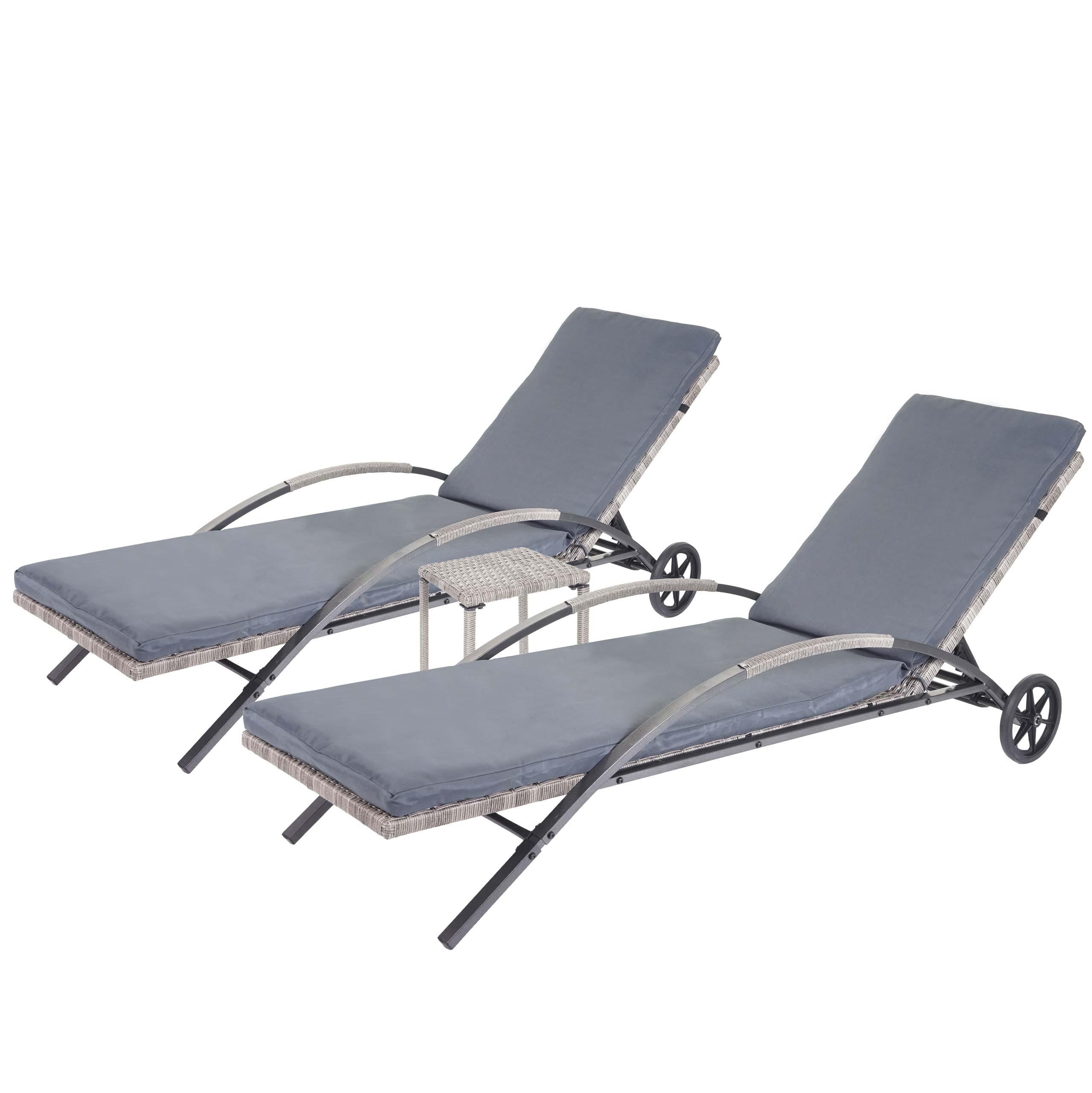 SONNENLIEGE Grau, Grau - Grau, Kunststoff (65/87/200cm) - MCW