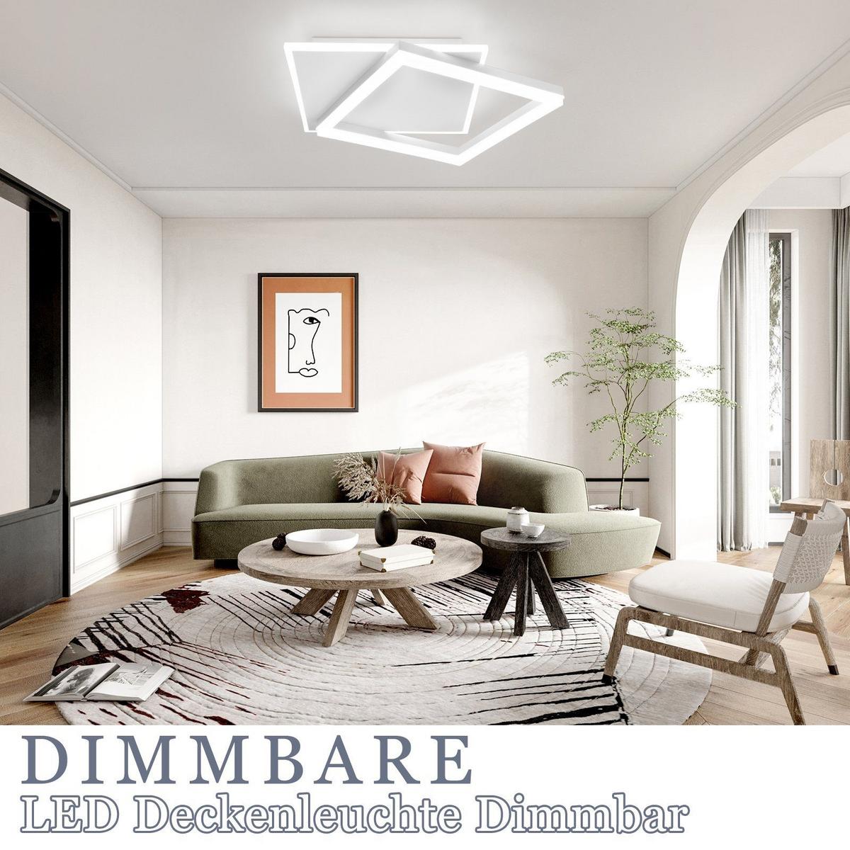 LED-DECKENLEUCHTE Lena 43.5/41/6 cm - Weiß, Metall (43.5/41/6cm) - Nettlife