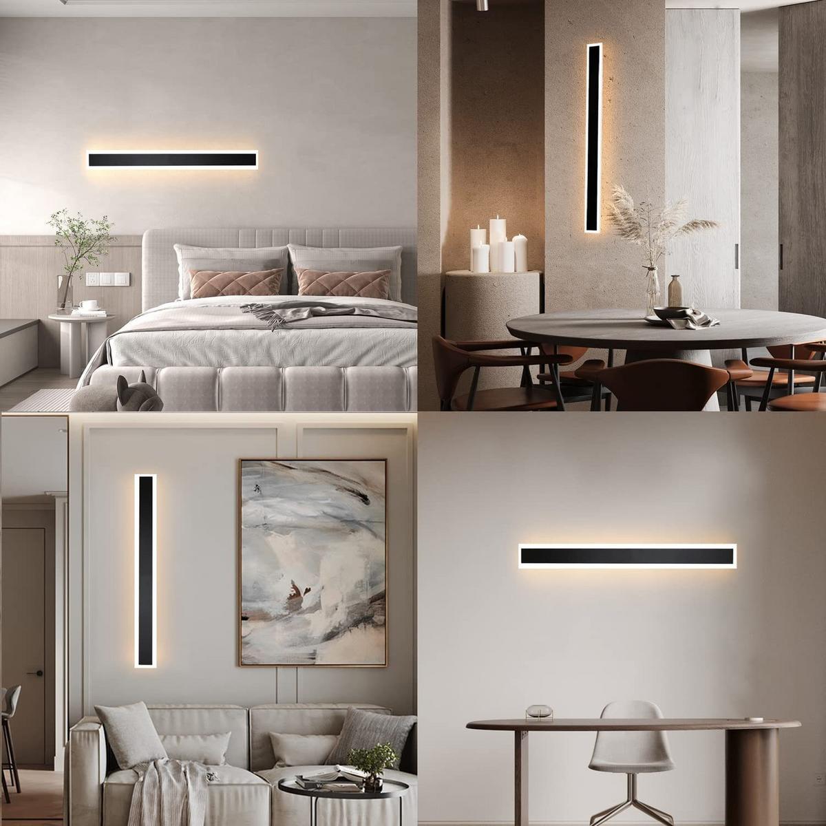 LED WANDLEUCHTE Lichtblick - Schwarz, Metall (8/4/100cm) - Nettlife
