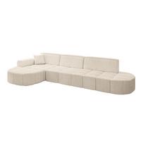 ECKSOFA Ottomane Links LIVO-L2 - 337x173x79,5 cm Beige - Beige, Holzwerkstoff/Textil (337/173cm) - ALTDECOR