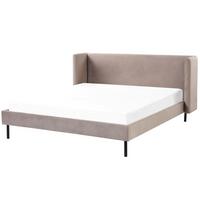 POLSTERBETT 160/200cm Taupe Arette - Taupe, Textil (160/200cm) - Beliani