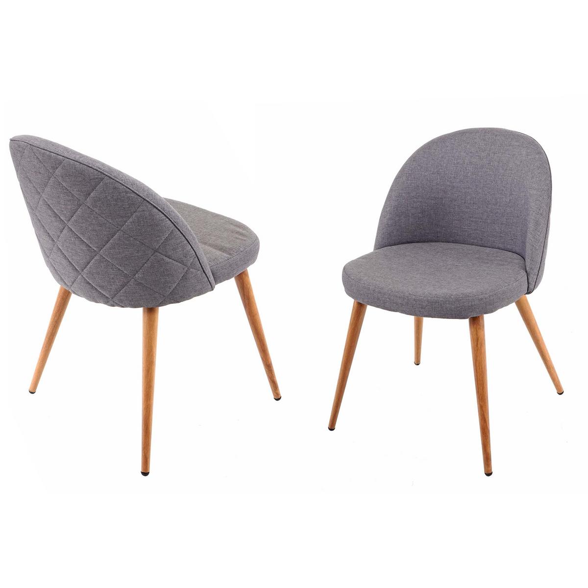 ESSZIMMERSTUHL Grau 2er-Set - Dunkelgrau/Grau, Textil (48/77/46cm) - MCW