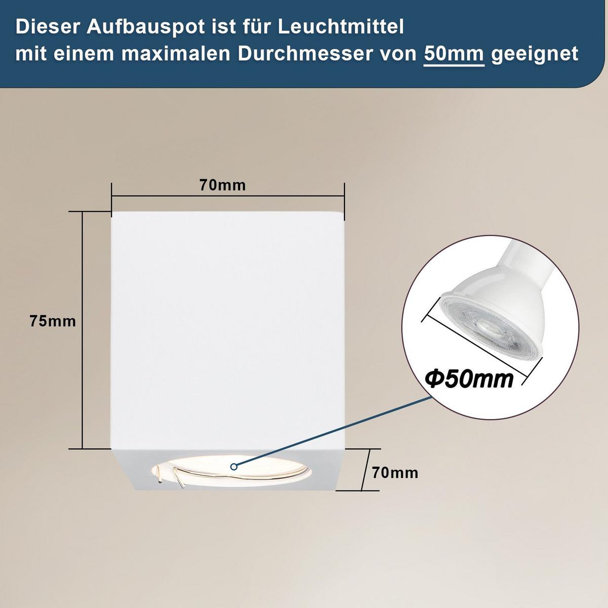 DECKENLEUCHTE Macri(4er-set) 7/7/7.5cm - Weiß, Keramik (7/7/7.5cm) - Nettlife