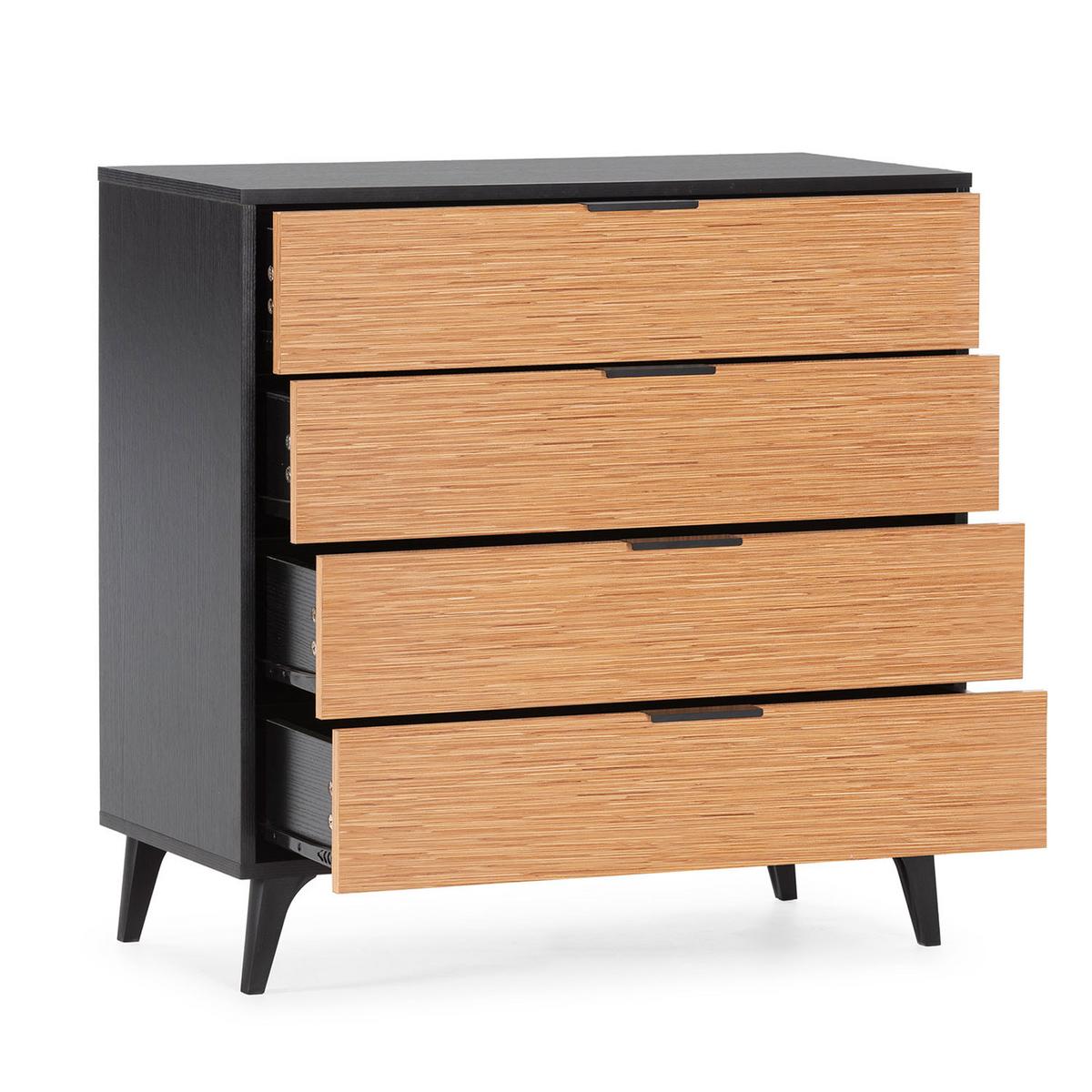 KOMMODE Denis 80/80/40 Schwarz/Holzfarbe - Schwarz, Holzwerkstoff (80/80/40cm)