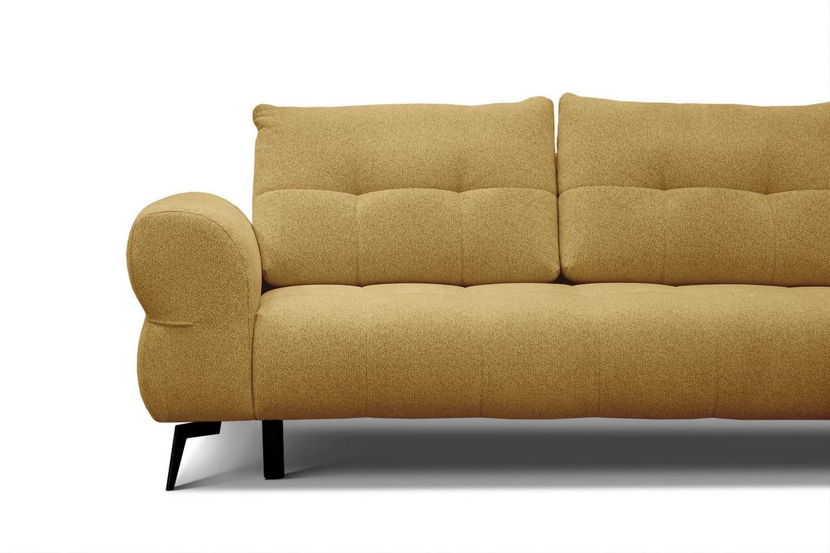 ECKSOFA SALVINI 4-Sitzer, honig - Schwarz/Honig, Holzwerkstoff/Textil (292/158cm) - Wozimo