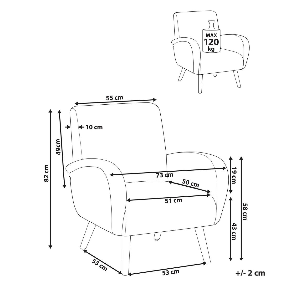 SESSEL Stoff Grün Plassen - Grün, Textil (73/82/53cm) - Beliani