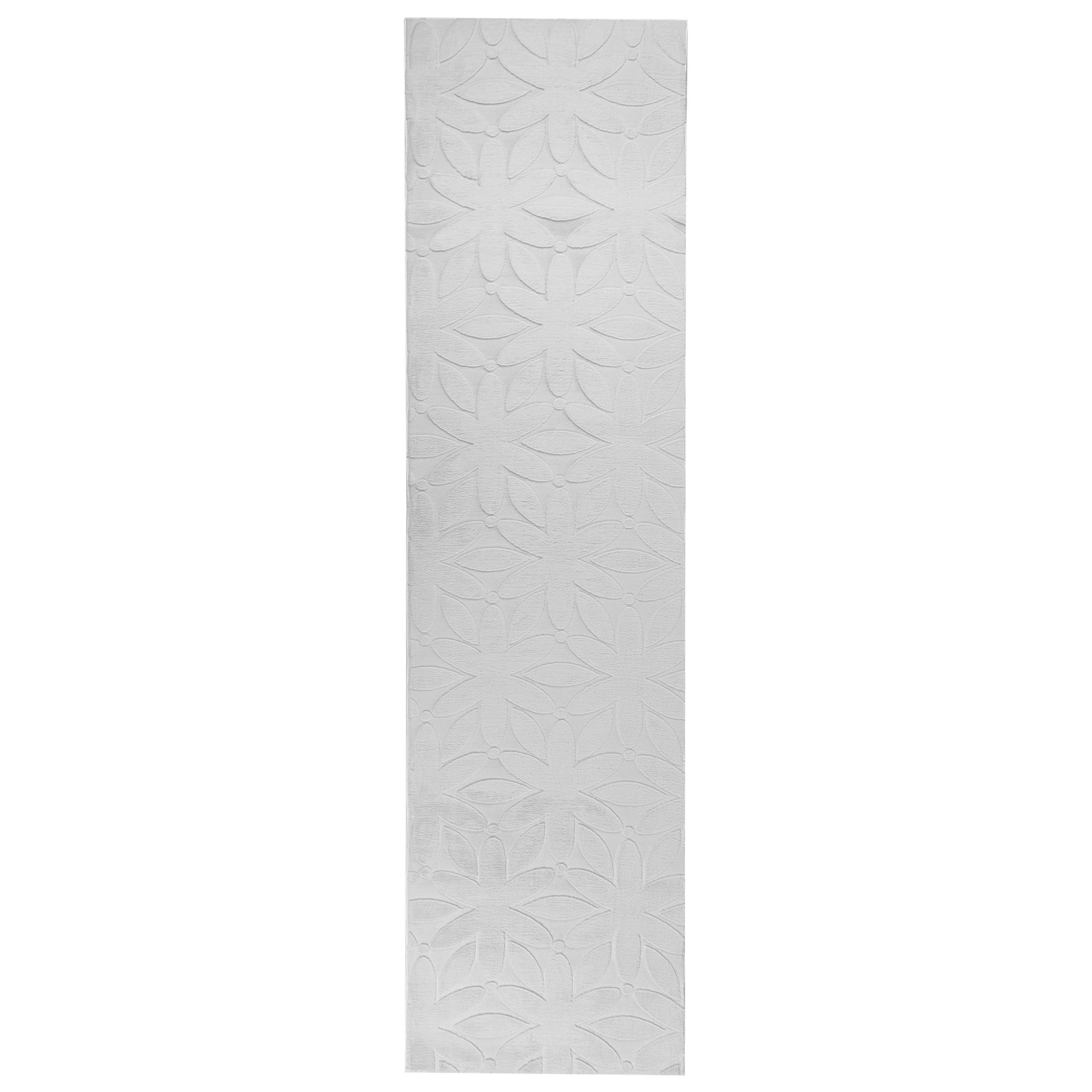 TEPPICH Hellgrau 80/300 cm Hood - Hellgrau/Grau, Textil (80/300cm) - Beliani