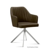 ARMLEHNSTUHL (8er-Set) Dorthe 58x81x60 Edelstahl/Khaki - Dunkelgrün/Edelstahlfarben, Kunststoff (60/81/58cm) - 58aufmkessel