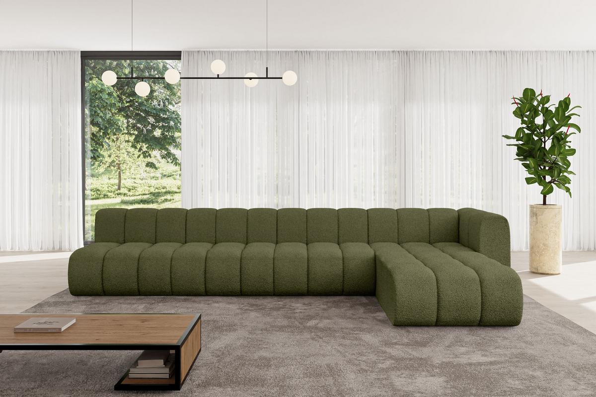 ECKSOFA modulares Sofa Darnel-L3 - 387x177x70 cm Grün - Grün, Holzwerkstoff/Textil (387/177cm) - ALTDECOR