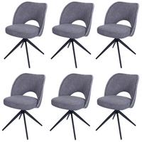 ESSZIMMERSTUHL Grau 6er-Set - Dunkelgrau/Grau, Textil (54/84/60cm) - MCW