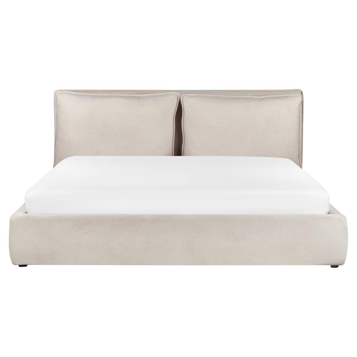BETT mit Stauraum 180x200 cm Beige Bajonna - Beige, Textil (180/200cm) - Beliani