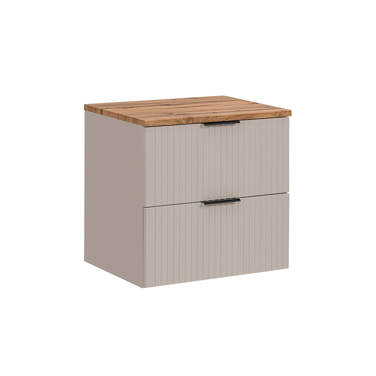 WASCHTISCHUNTERSCHRANK 60.6cm Adriel Kaschmir und Holz - Beige, Holzwerkstoff (60.6/59/46cm) - Petits-meubles