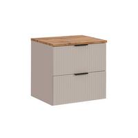 WASCHTISCHUNTERSCHRANK 60.6cm Adriel Kaschmir und Holz - Beige, Holzwerkstoff (60.6/59/46cm) - Petits-meubles