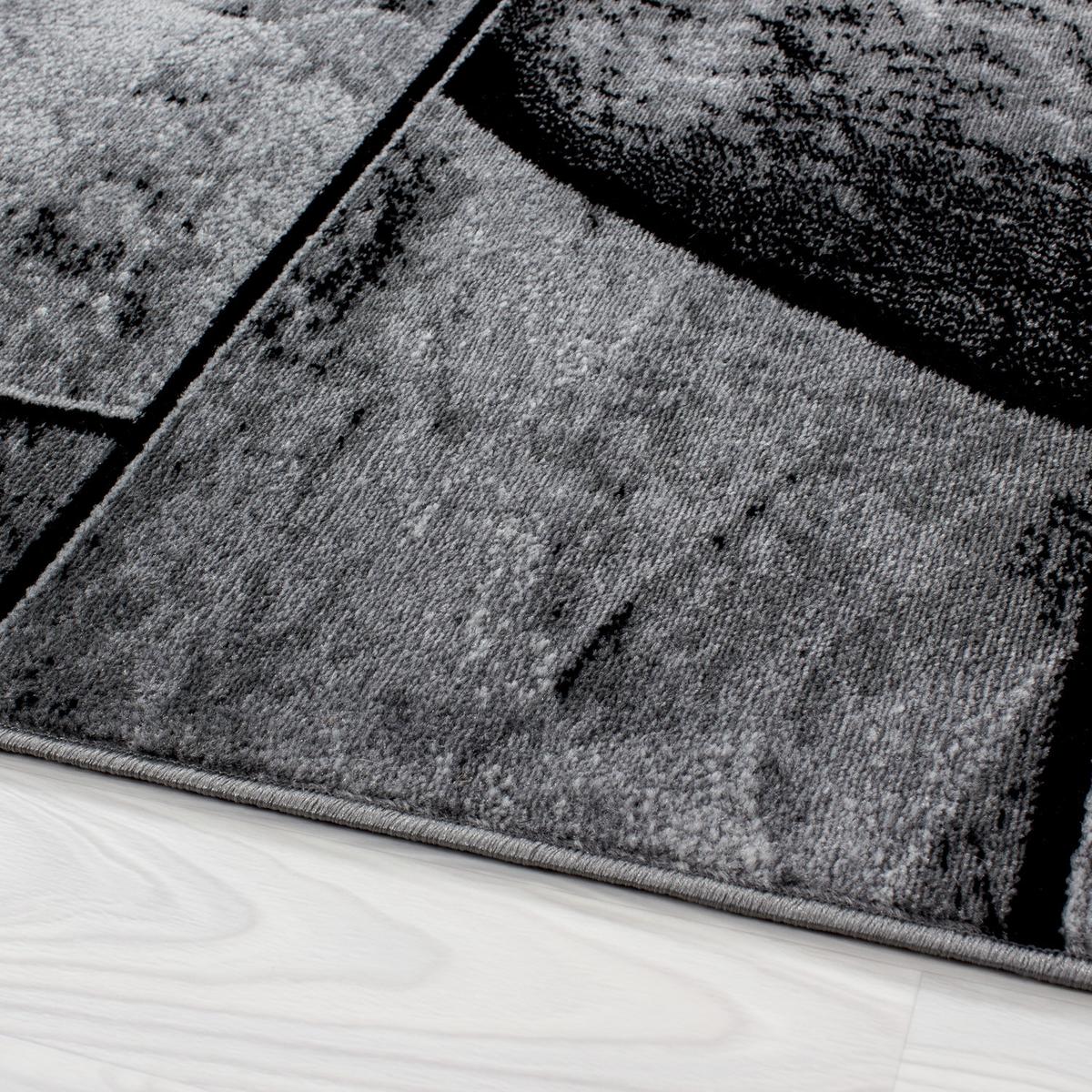 TEPPICH Kurzflor DRAU in Schwarz, in Steinoptik, 80 x 300 cm - Schwarz, Textil (300/80cm) - KADIMA DESIGN