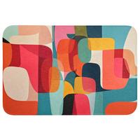 BADEMATTE Formen - Bunt - Abstrakt - Flugzeuge 90x60 cm - Multicolor, Textil (90/60cm) - OnlyWow