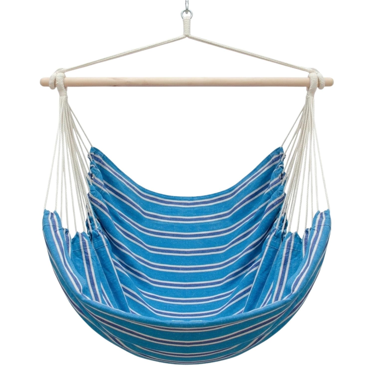 XXL HÄNGESESSEL 185/130 cm Belastbar bis 150 kg Multicolor - Blau, Textil (130/155/185cm) - Amanka