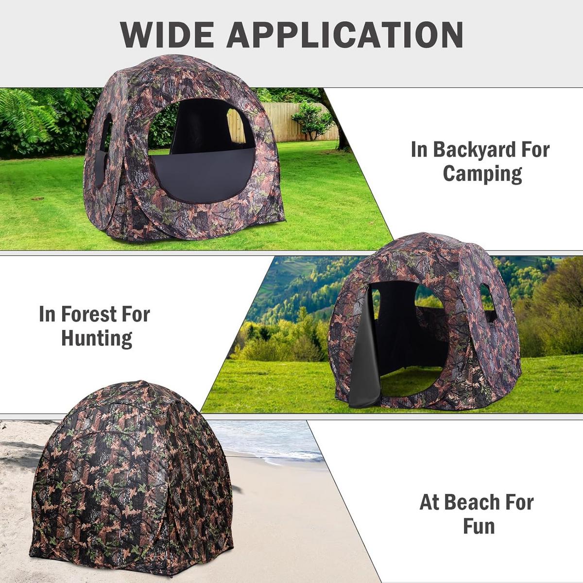 JAGDZELT Camouflage - Multicolor, Textil (152/163/152cm) - COSTWAY