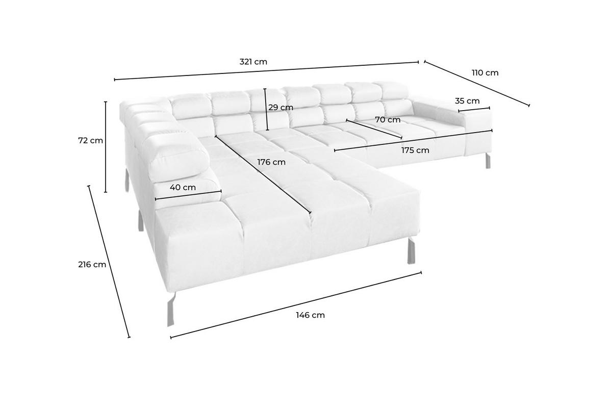 ECKSOFA NELSON Grün Leder - Schwarz/Olivgrün, Leder/Metall (321/216cm) - KAWOLA