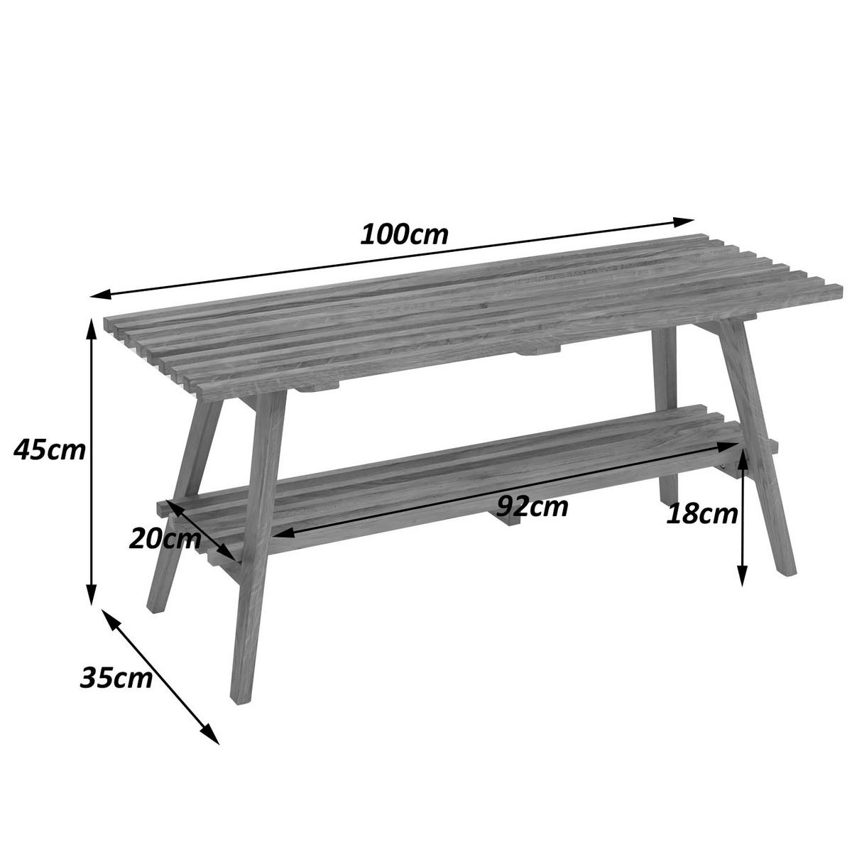 GARDEROBEN-BANK Eiche Dekor - Eiche Wotan, Holz (100/45/35cm) - MCW