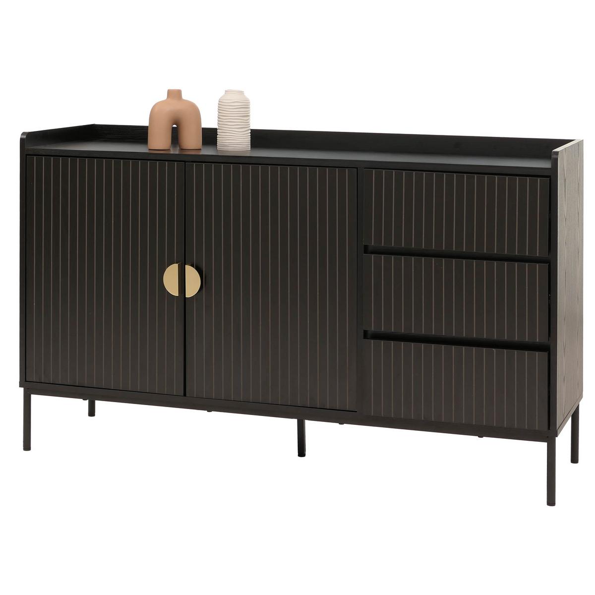 SIDEBOARD Schwarz - Schwarz, Holz (130/80/42cm) - MCW