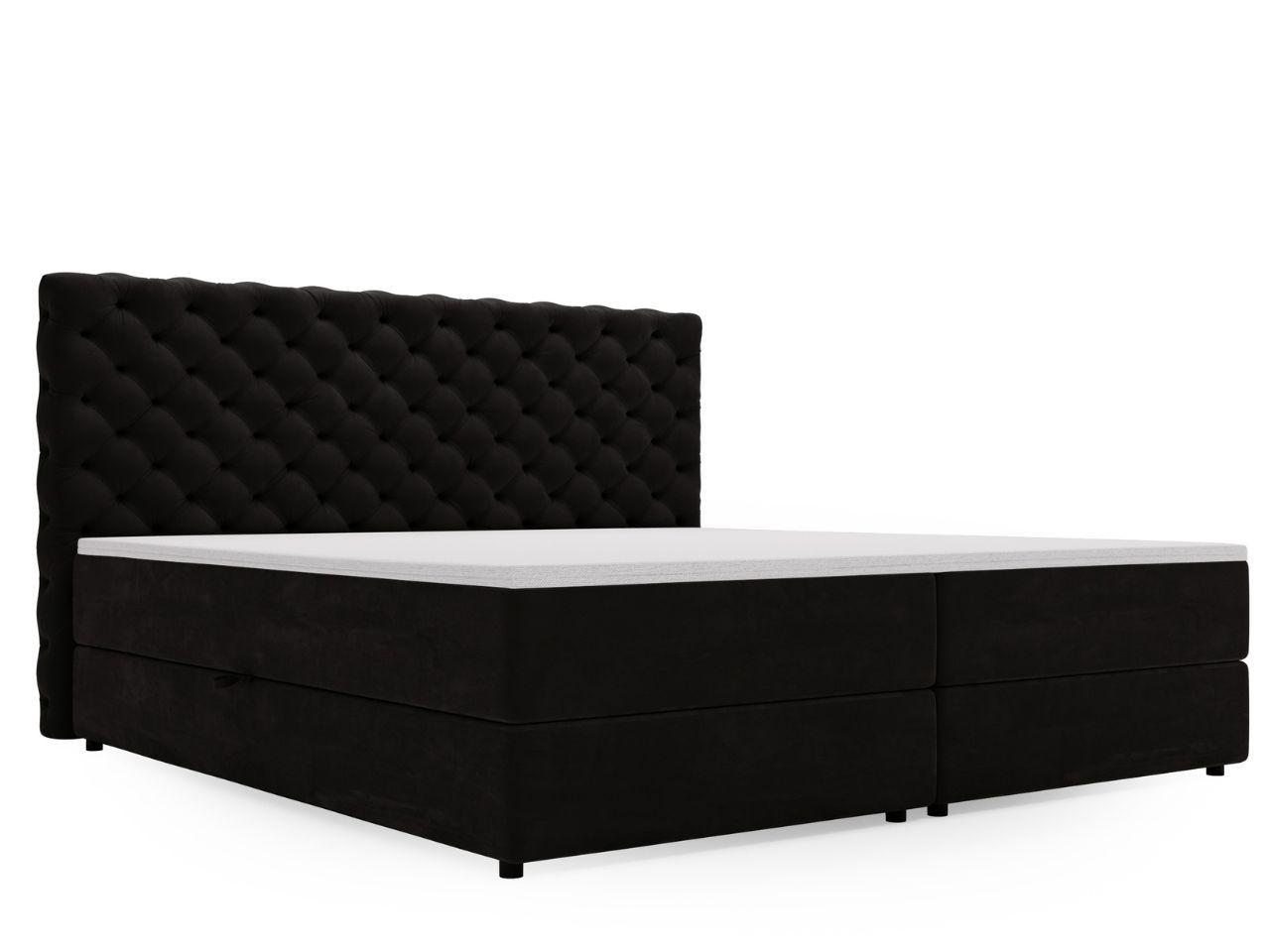 BOXBETT Bergamo 200x200 Schwarz - Schwarz, Holz/Textil (200/200cm) - Graingold
