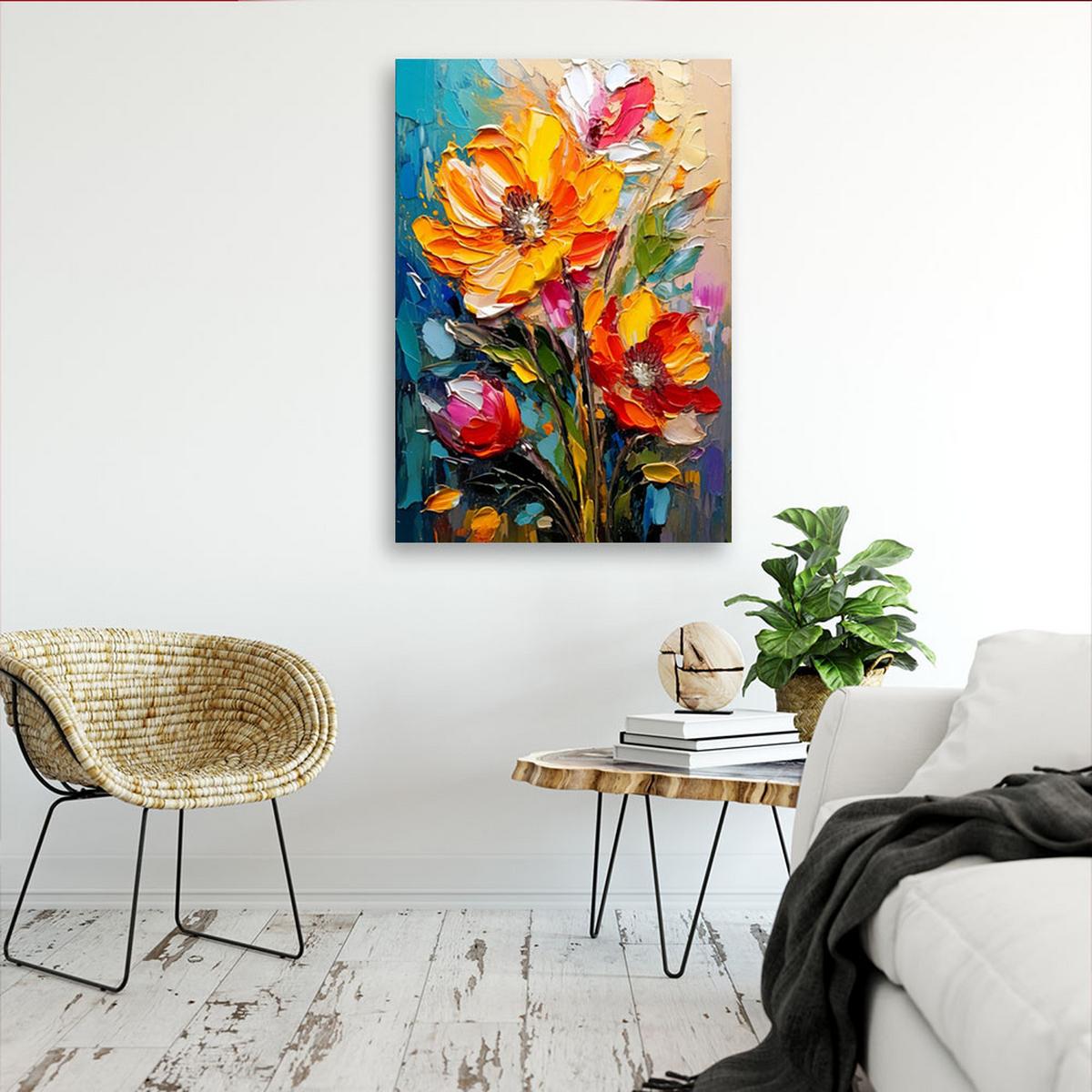 LEINWANDBILD Blumen 30x45cm - Multicolor, Textil (30/45cm) - Feeby