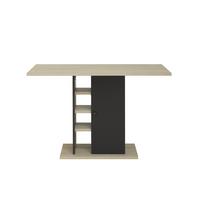 RECHTECKIGER Esstisch mit Aufbewahrung Oxford - Französische Herstellung - 80/120/75 cm - Schwarz, Holzwerkstoff (27.94/120/75cm) - Calicosy