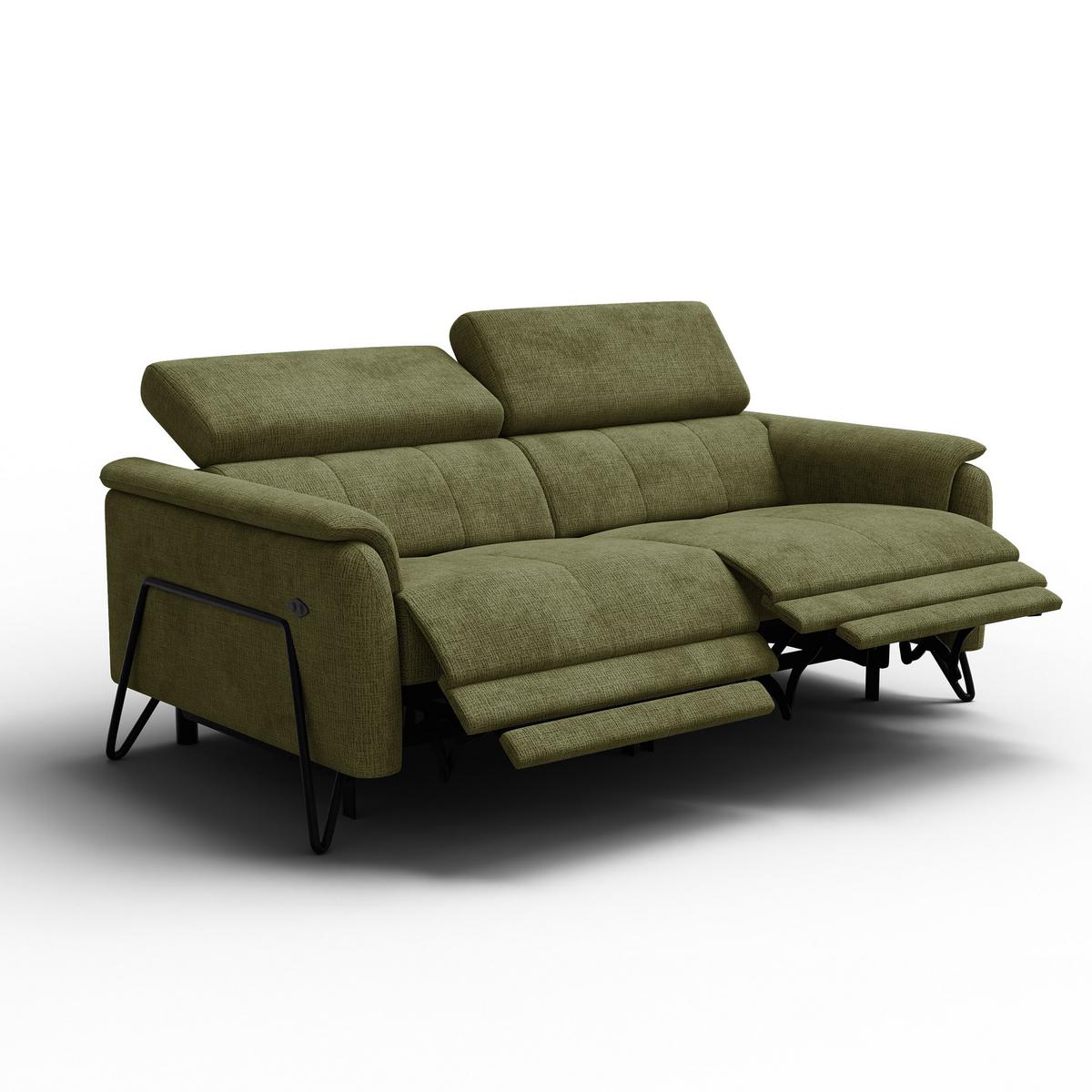 RELAXSOFA RODEN 3-Sitzer, olive - Olivgrün, Holz/Textil (194/82/103cm) - Wozimo