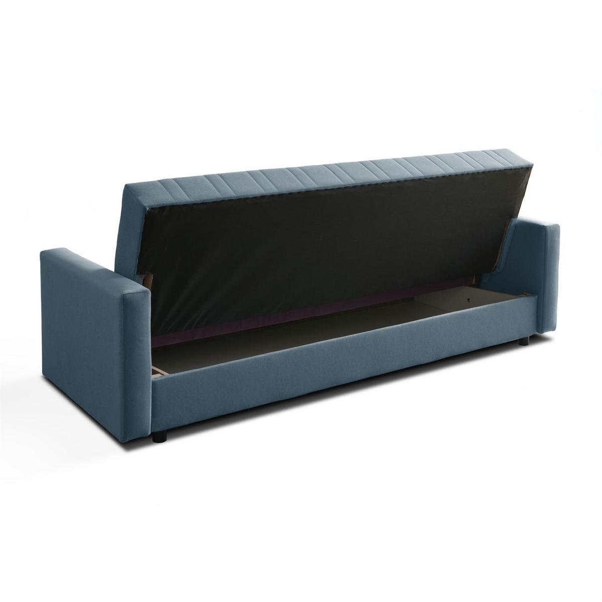 SCHLAFSOFA VERO MAX mit Schlaffunktion Castel 74 - Blau, Textil (191/88/90cm) - Lookway