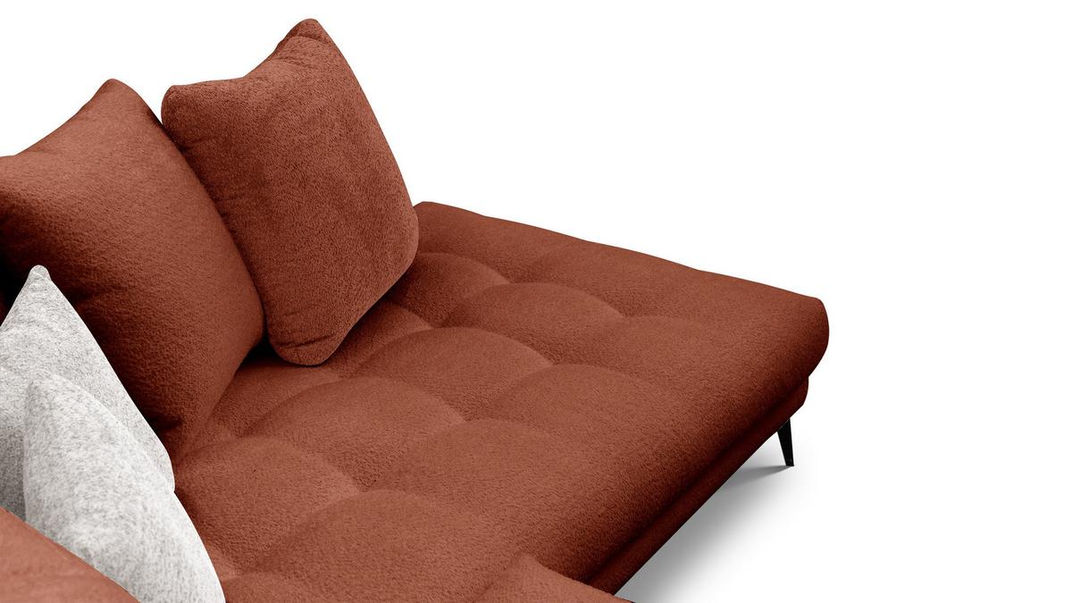 ECKSOFA CALME 5-Sitzer, dunkelorange - Dunkelorange/Schwarz, Holz/Textil (294/229cm) - Wozimo
