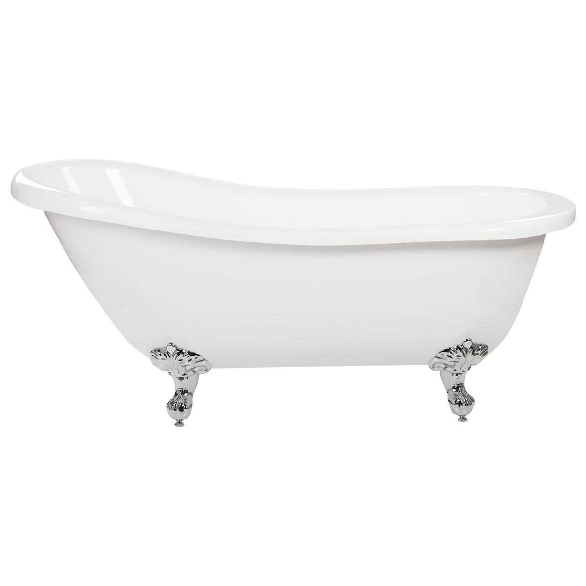 BADEWANNE 77x153x74 cm weiß Cayman - Weiß, Kunststoff (77/74/153cm) - Beliani